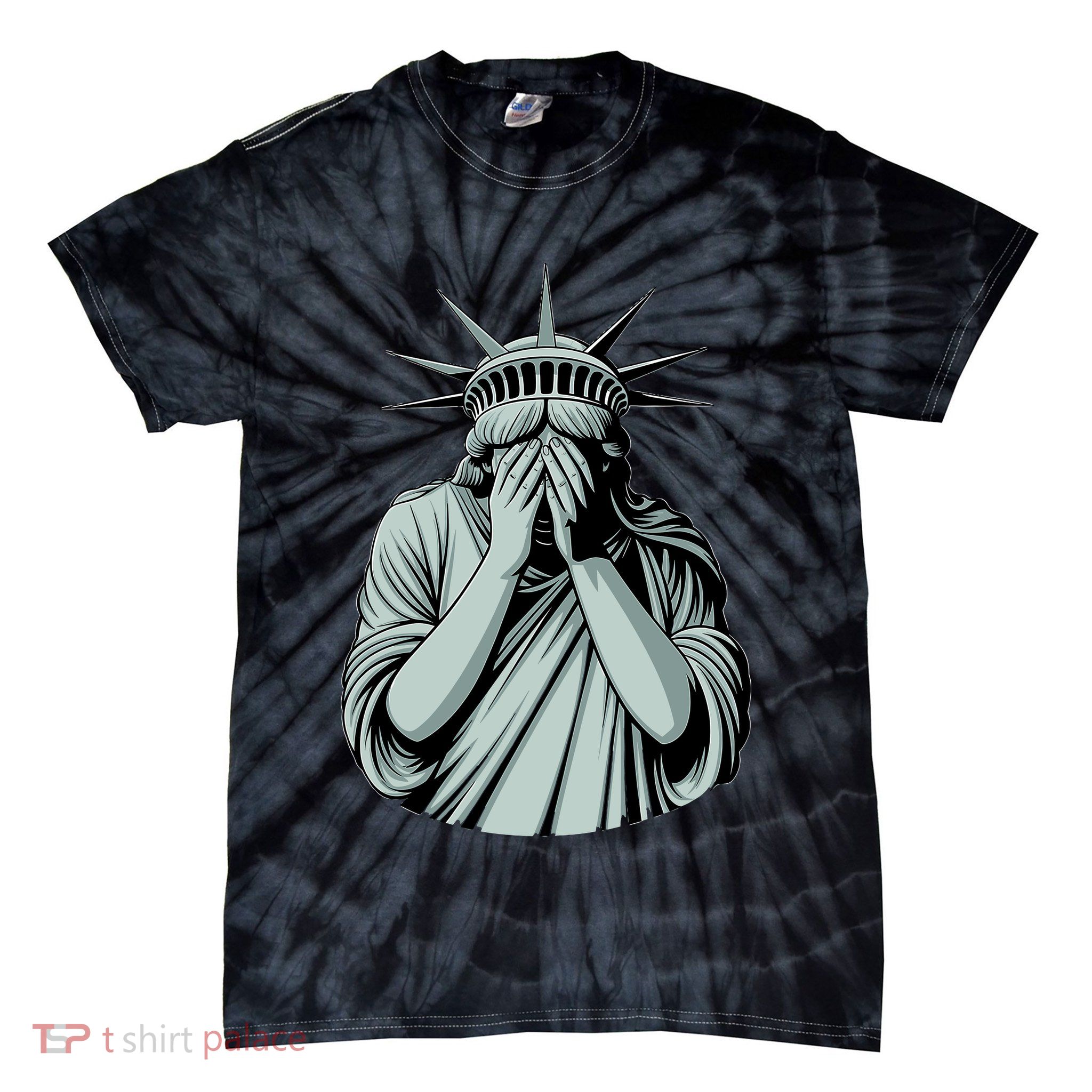 Statue Of Liberty Sad America USA Tie-Dye T-Shirt