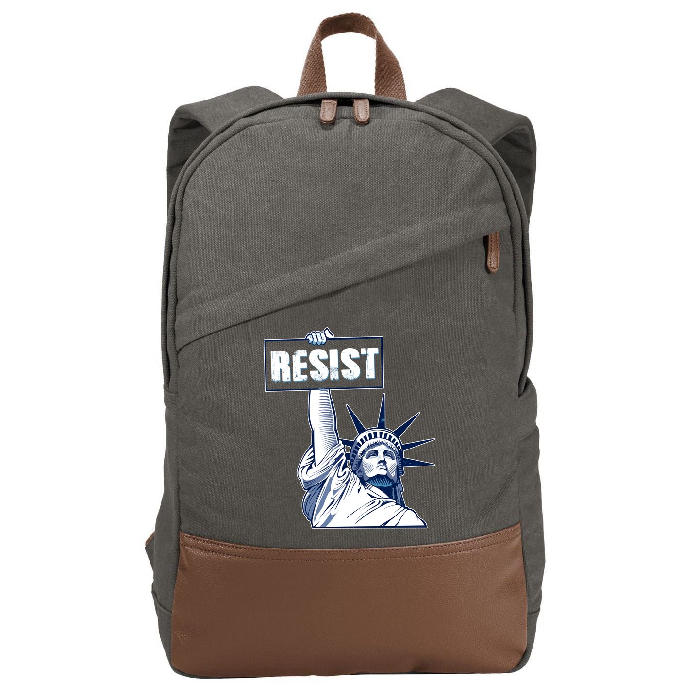 Statue of Liberty Resist Protest Fight Cotton Canvas Backpack