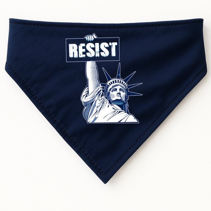 Statue of Liberty Resist Protest Fight USA-Made Doggie Bandana