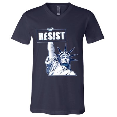 Statue of Liberty Resist Protest Fight V-Neck T-Shirt