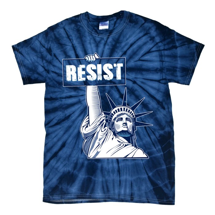 Statue of Liberty Resist Protest Fight Tie-Dye T-Shirt