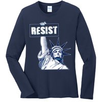 Statue of Liberty Resist Protest Fight Ladies Long Sleeve Shirt