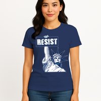 Statue of Liberty Resist Protest Fight Womens T-Shirt