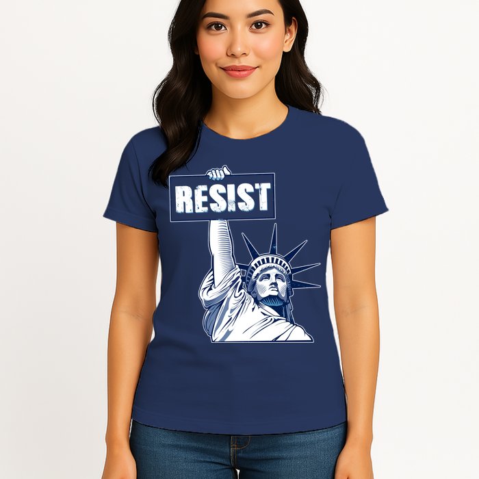 Statue of Liberty Resist Protest Fight Womens T-Shirt