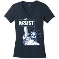 Statue of Liberty Resist Protest Fight Women's V-Neck T-Shirt