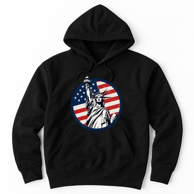 Statue Of Liberty With American Flag Fourth Of July Hoodie