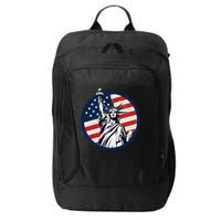 Statue Of Liberty With American Flag Fourth Of July City Backpack