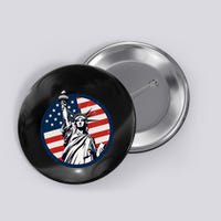 Statue Of Liberty With American Flag Fourth Of July Button