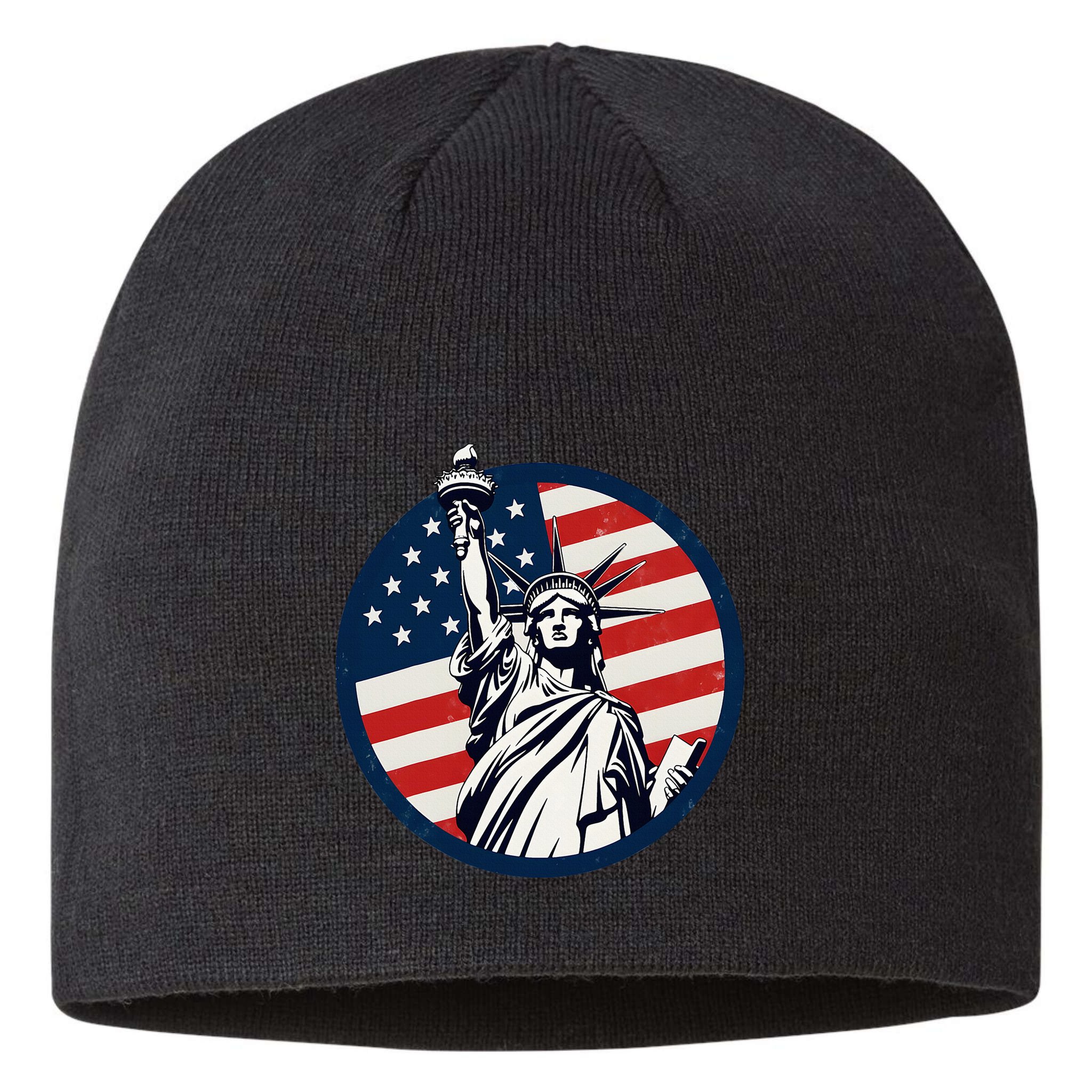 Statue Of Liberty With American Flag Fourth Of July Sustainable Beanie