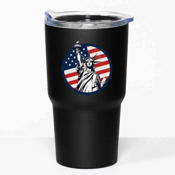 Statue Of Liberty With American Flag Fourth Of July Tumbler