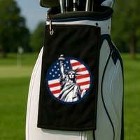 Statue Of Liberty With American Flag Fourth Of July Golf Towel