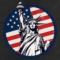 Statue Of Liberty With American Flag Fourth Of July Golf Towel