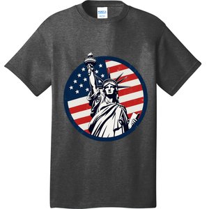 Statue Of Liberty With American Flag Fourth Of July T-Shirt