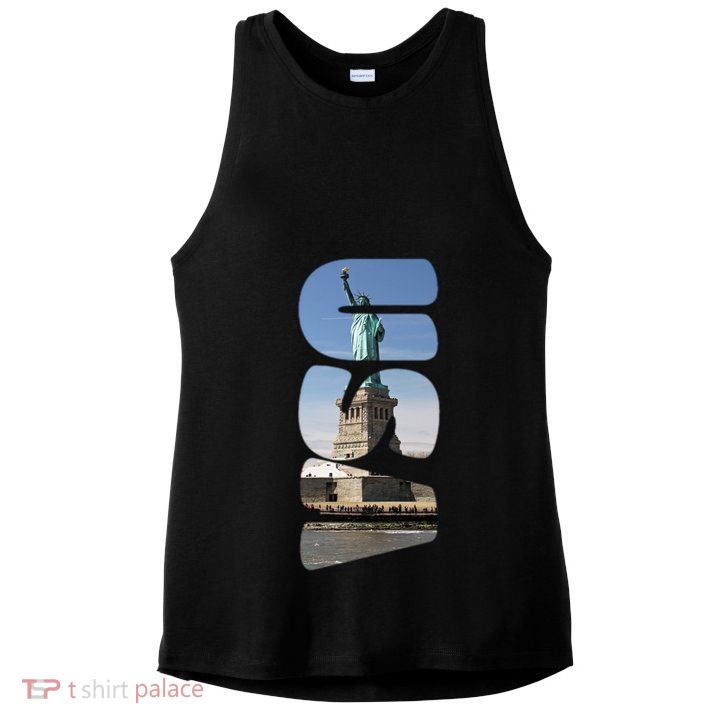 Statue Of Liberty Photograph Usa Letters Design Gift Ladies PosiCharge Tri-Blend Wicking Tank