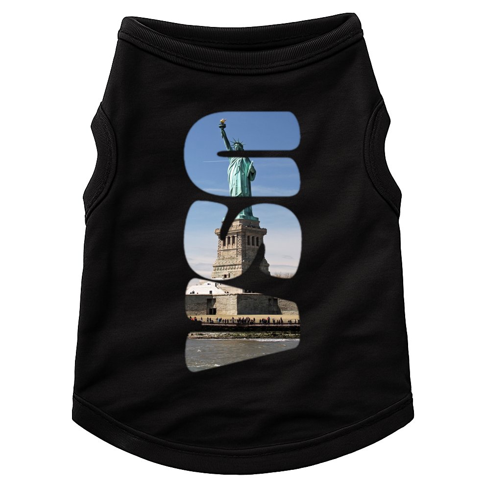 Statue Of Liberty Photograph Usa Letters Design Gift Doggie Tank