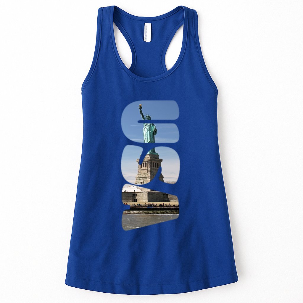 Statue Of Liberty Photograph Usa Letters Design Gift Womens Tank Top