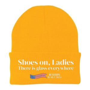 Shoes On Ladies There Is Glass Everywhere Harris Walz 2024 Knit Cap Winter Beanie