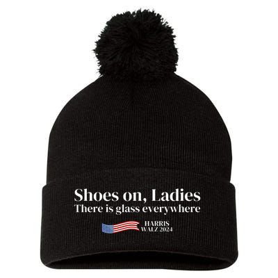 Shoes On Ladies There Is Glass Everywhere Harris Walz 2024 Pom Pom 12in Knit Beanie