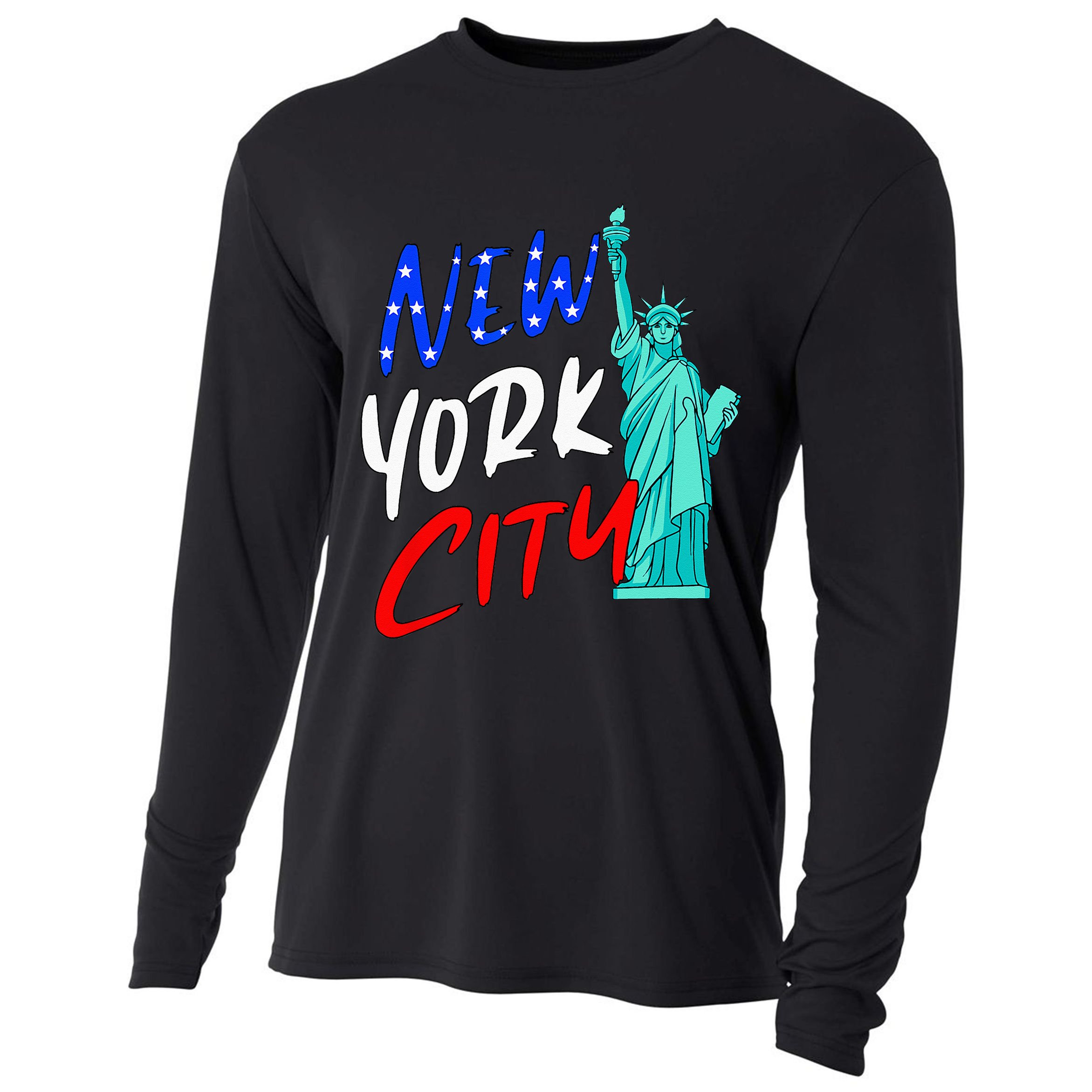 Statue Of Liberty New York City Souvenirs Cooling Performance Long Sleeve Crew