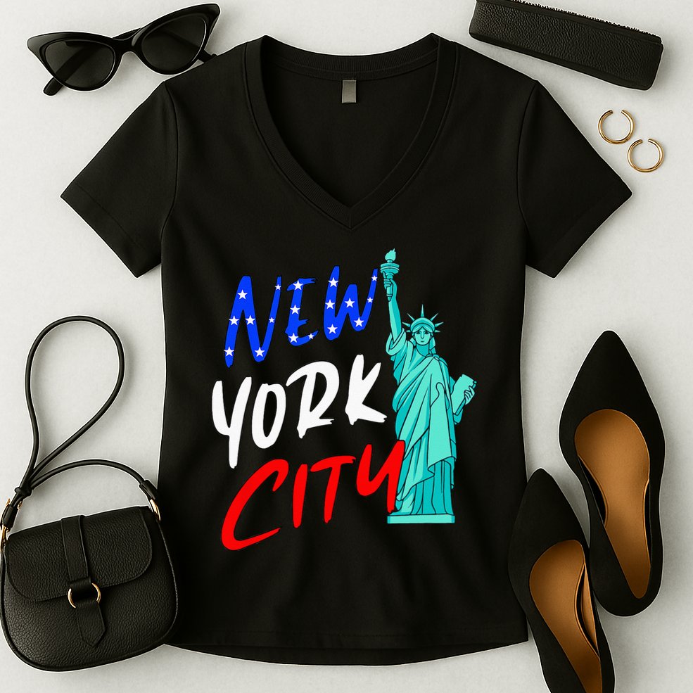 Statue Of Liberty New York City Souvenirs Women's V-Neck T-Shirt