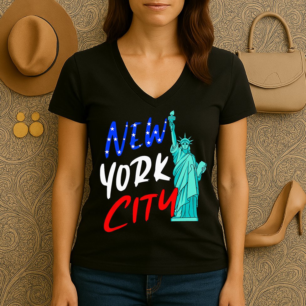 Statue Of Liberty New York City Souvenirs Women's V-Neck T-Shirt