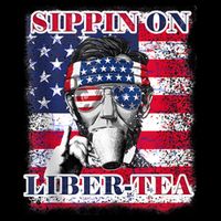 Sippin On Liberty 4th Of July Men Abraham Lincoln Flag Funny Toddler Hoodie