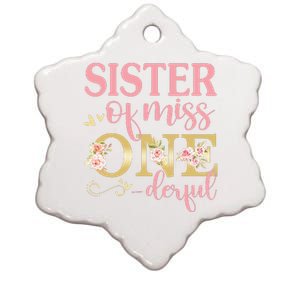 Sister of Little Miss Onederful 1st Birthday Family Matching Ceramic Star Ornament