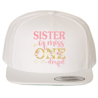 Sister of Little Miss Onederful 1st Birthday Family Matching Wool Snapback Cap