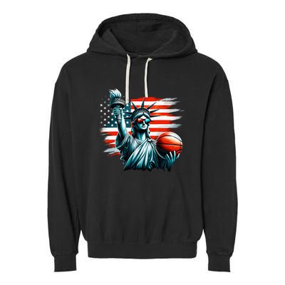 Statue Of Liberty Independence Day 4th Of July Garment-Dyed Fleece Hoodie