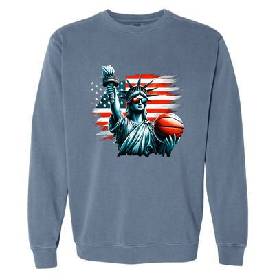 Statue Of Liberty Independence Day 4th Of July Garment-Dyed Sweatshirt