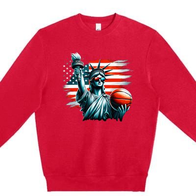 Statue Of Liberty Independence Day 4th Of July Premium Crewneck Sweatshirt