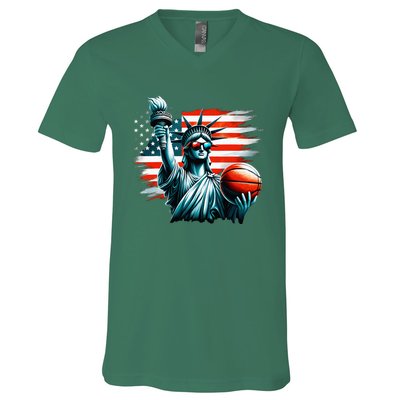 Statue Of Liberty Independence Day 4th Of July V-Neck T-Shirt