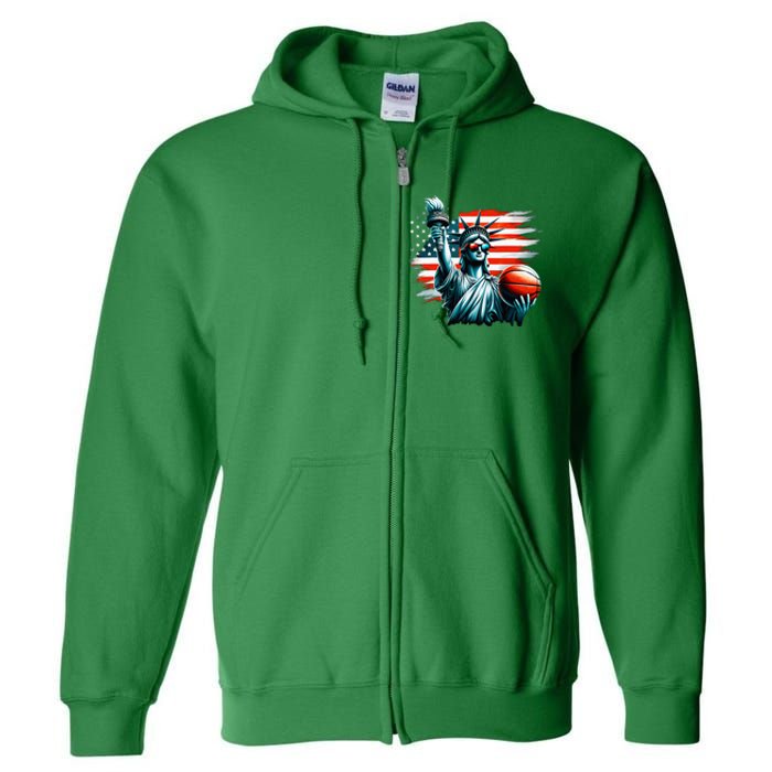 Statue Of Liberty Independence Day 4th Of July Full Zip Hoodie