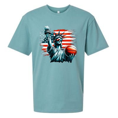 Statue Of Liberty Independence Day 4th Of July Sueded Cloud Jersey T-Shirt