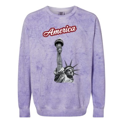 Statue Of Liberty Beer Holde Colorblast Crewneck Sweatshirt