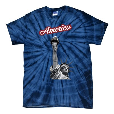 Statue Of Liberty Beer Holde Tie-Dye T-Shirt