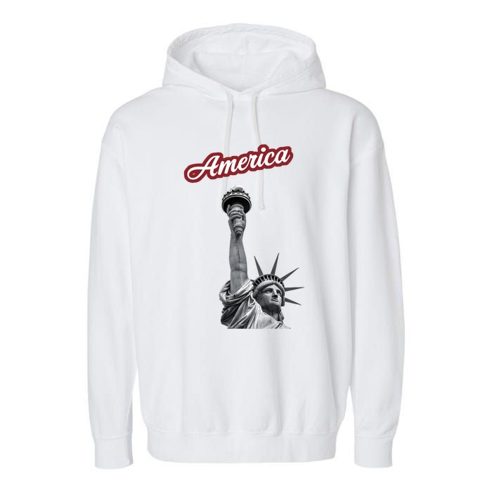 Statue Of Liberty Beer Holde Garment-Dyed Fleece Hoodie