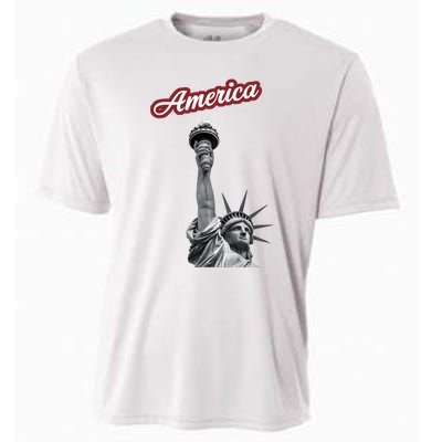 Statue Of Liberty Beer Holde Cooling Performance Crew T-Shirt