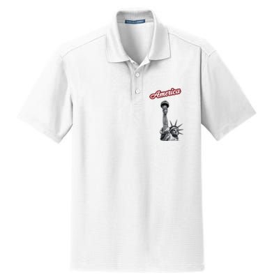 Statue Of Liberty Beer Holde Dry Zone Grid Polo