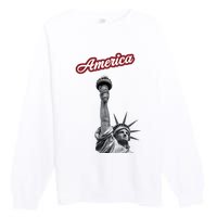 Statue Of Liberty Beer Holde Premium Crewneck Sweatshirt