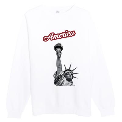 Statue Of Liberty Beer Holde Premium Crewneck Sweatshirt