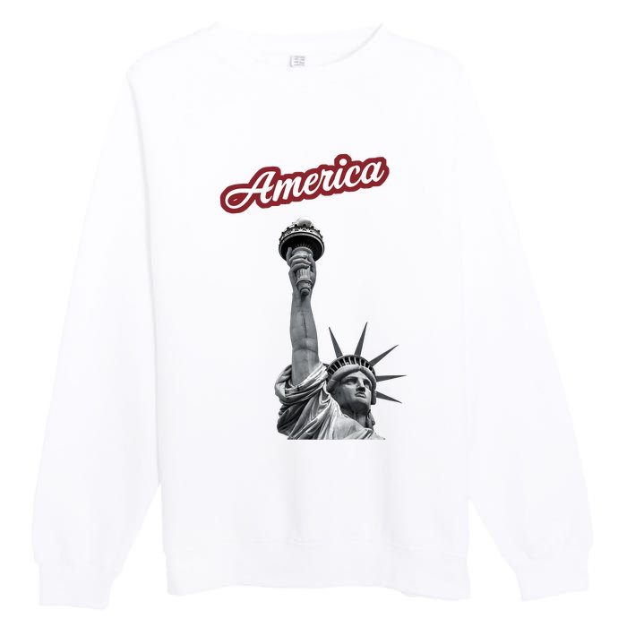 Statue Of Liberty Beer Holde Premium Crewneck Sweatshirt