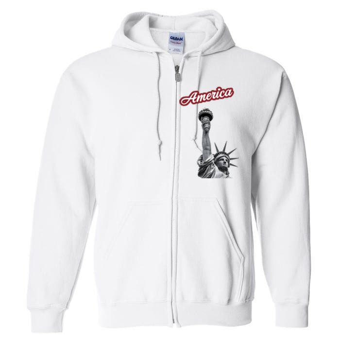 Statue Of Liberty Beer Holde Full Zip Hoodie