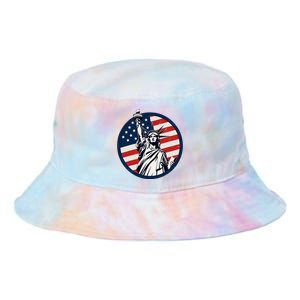 Statue Of Liberty With American Flag Fourth Of July Tie Dye Newport Bucket Hat