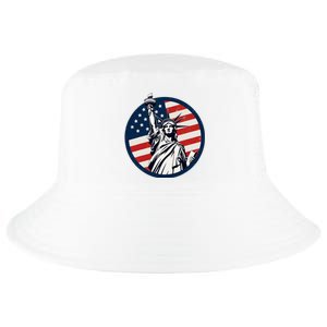 Statue Of Liberty With American Flag Fourth Of July Cool Comfort Performance Bucket Hat