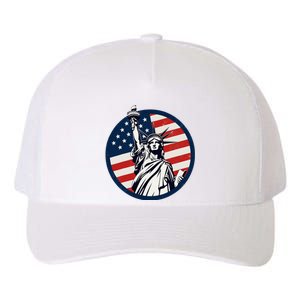 Statue Of Liberty With American Flag Fourth Of July Yupoong Adult 5-Panel Trucker Hat