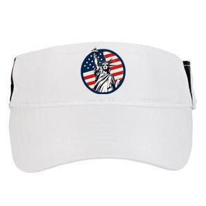 Statue Of Liberty With American Flag Fourth Of July Adult Drive Performance Visor