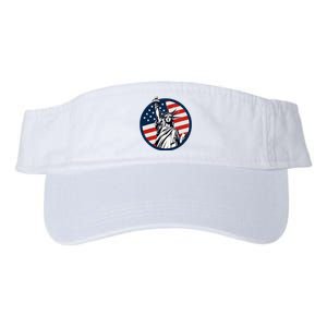 Statue Of Liberty With American Flag Fourth Of July Valucap Bio-Washed Visor