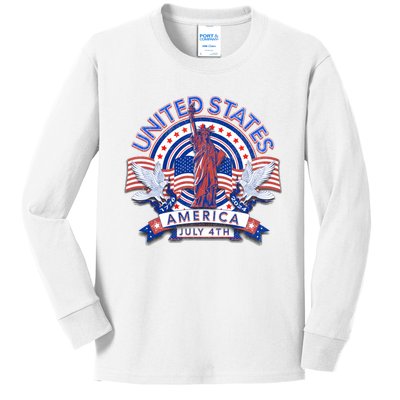 Statue Of Liberty Kids Long Sleeve Shirt