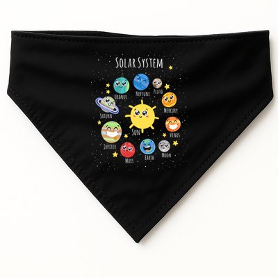Solar System Children's Illustration USA-Made Doggie Bandana